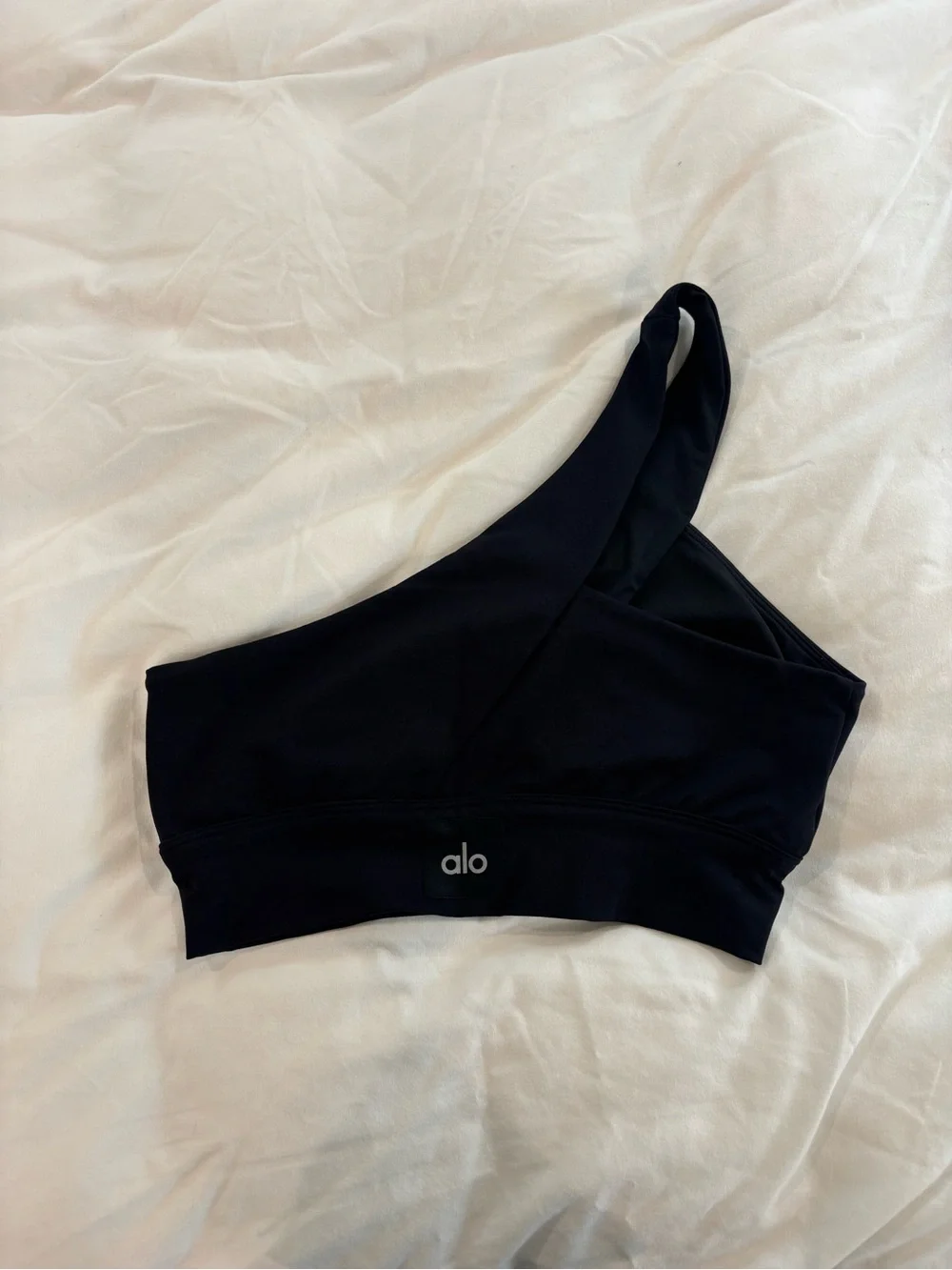 Alo Yoga One-Shoulder Black Cutout Sports Bra